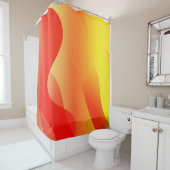 グラデーション付きの幾何学ぼやけ波形 シャワーカーテン (インサイチュ)