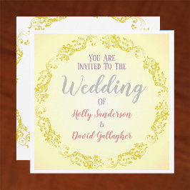 グラデーション付きの背景を持つ円 招待状