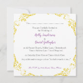 グラデーション付きの背景を持つ円 招待状 (裏面)