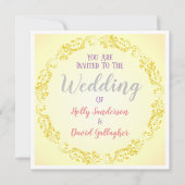 グラデーション付きの背景を持つ円 招待状 (正面)