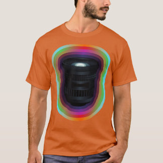 グラデーション付きカメラ縁どレンズ Tシャツ