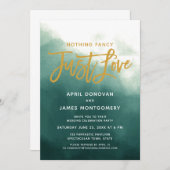 グラデーション何も空想ちょうど愛ブラシのタイポグラフィ 招待状 (正面/裏面)