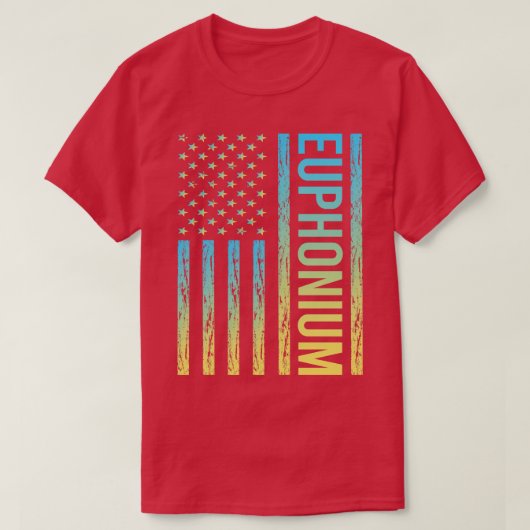 グラデーション国旗02ユーフォニウム Tシャツ (デザイン正面)