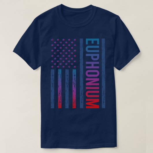 グラデーション国旗Euphonium Euphoniums Tシャツ (デザイン正面)