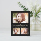 グラデーション型編集可能カラー卒業はがき ポストカード (スタンド正面)