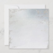 グラデーション埃の多い青い曇り銀結婚の広場 招待状 (裏面)