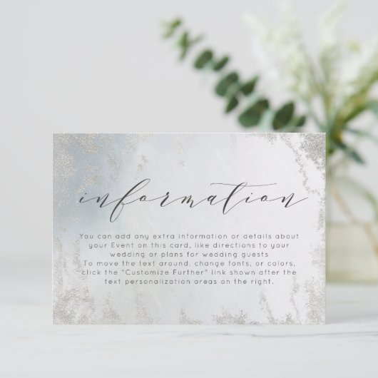 グラデーション埃の多い青い霜の付いたホイル結婚の情報 エンクロージャーカード (スタンド正面)