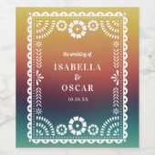 グラデーション夕日パペルインスパイアピカド結婚ズ ワインラベル (シングルラベル)