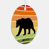 グラデーション太陽の480オーチスベアーシルエット メタルオーナメント (正面右)