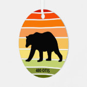 グラデーション太陽の480オーチスベアーシルエット メタルオーナメント (正面左)