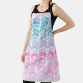 グラデーション山形:水色ヘリンボーンパターン。 エプロン (インサイチュ)