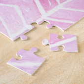 グラデーション山形：水色ヘリンボーンパターン。 ジグソーパズル (側面)