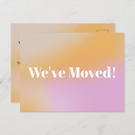 グラデーション引っ越しました新しいホーム移動告知 ポストカード (正面/裏面)