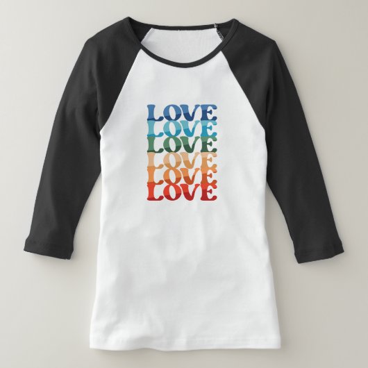 グラデーション愛 | LGBTレインボープライド月 Tシャツ (レイダウン)