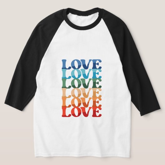 グラデーション愛 | LGBTレインボープライド月 Tシャツ (レイダウン)