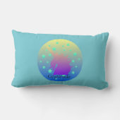 "グラデーション感謝の言葉とユニコーン"枕。 ランバークッション (裏面)