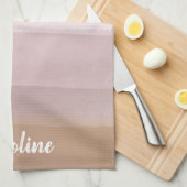 グラデーション抽象芸術水の色のストライプ薄紫 キッチンタオル (四つ折り)