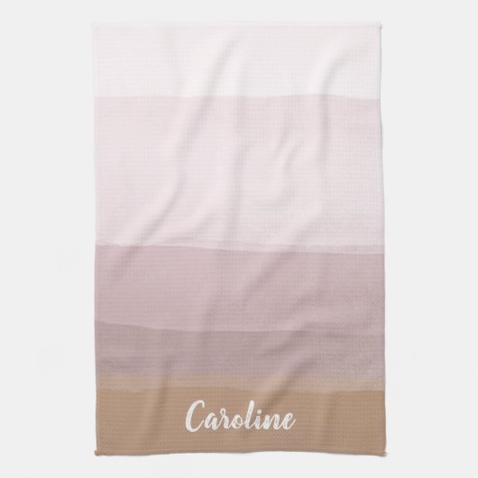 グラデーション抽象芸術水の色のストライプ薄紫 キッチンタオル (縦)