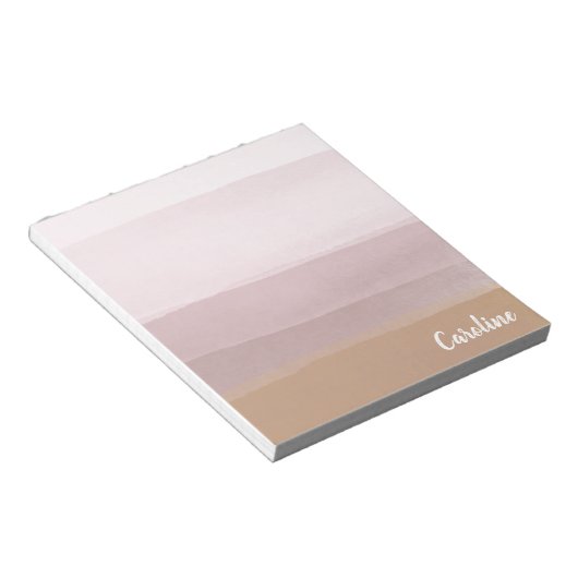 グラデーション抽象芸術水の色のストライプ薄紫 ノートパッド (アングル)