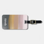 グラデーション抽象芸術水の色のストライプ薄紫 ラゲッジタグ (正面横)