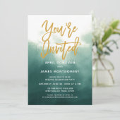グラデーション招待されましたブラシタイポグラフィ結婚の 招待状 (スタンド正面)