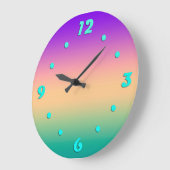 グラデーション数々の色 ラージ壁時計 (傾斜)