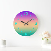 グラデーション数々の色 ラージ壁時計 (ホーム)
