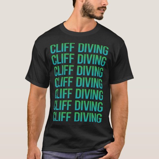 グラデーション文字クリフダイビング Tシャツ (正面)