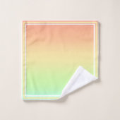 グラデーション桃、ティール（緑がかった色）、グリーンイエロータオルをブレンド バスタオルセット (ウォッシュタオル)