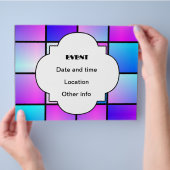 グラデーション正方形パターン チラシ (手)