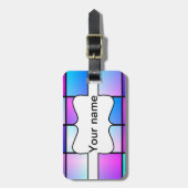 グラデーション正方形パターン ラゲッジタグ (正面縦)