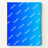 グラデーション水色と青の色 – 名前モノグラムの ノートブック (裏面)