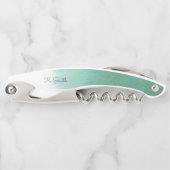 グラデーション水色のモノグラム ソムリエナイフ (正面)