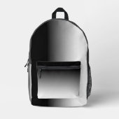 グラデーション白から黒 プリントバックパック (正面)