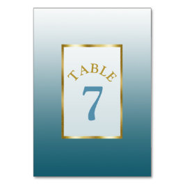 グラデーション石板結婚ブルーのテーブル番号カード テーブルナンバー