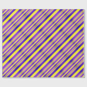 グラデーション紫と黄ストライプ色 ラッピングペーパー (フラット)