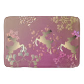 グラデーション紫のトナカイと雪片 バスマット (正面)