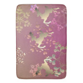 グラデーション紫のトナカイと雪片 バスマット (正面縦)