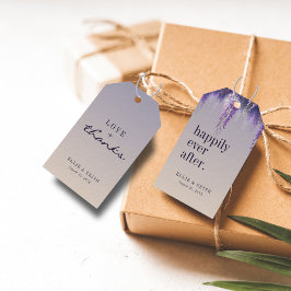 グラデーション紫のフローラの後に幸せ結婚に ギフトタグ