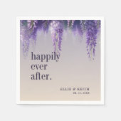 グラデーション紫のフローラの後に幸せ結婚に スタンダードカクテルナプキン (正面)