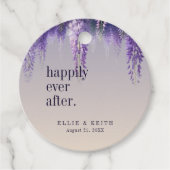 グラデーション紫のフローラの後に幸せ結婚に フェイバータグ (正面)