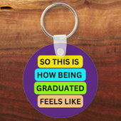 グラデーション紫色の丸いキーチェーンSO_THIS_IS_HOW_B キーホルダー (正面)