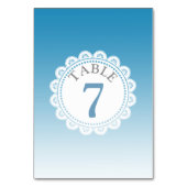 グラデーション結婚ブルーの表番号カード テーブルナンバー (裏面)