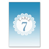 グラデーション結婚ブルーの表番号カード テーブルナンバー (正面)