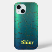 グラデーション緑から青の色モノグラムケースメイトi Case-Mate iPhoneケース (裏面)