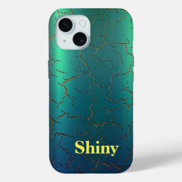 グラデーション緑から青の色モノグラムケースメイトi iPhone 15ケース