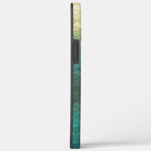 グラデーション緑の黄色い円の幾何学的パターン Case-Mate iPhoneケース (裏面 / 右)