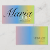 グラデーション美しいメイクアップアーティスティックレインボー 名刺 (正面/裏面)