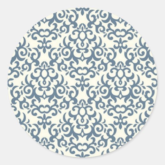 グラデーション背景のダマスクのパターン2 ラウンドシール (正面)