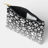 グラデーション背景の白いパターンの手 アクセサリーポーチ (見開き)